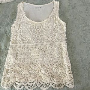 Apt 9 Ladies Lace Tank Top Cream Size PS